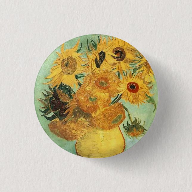Badge Rond 2,50 Cm Bouton Fleurs de soleil (Devant)