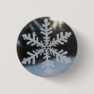 Badge Rond 2,50 Cm Bouton Flocon de Neige