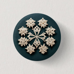 Badge Rond 2,50 Cm Bouton flocon de neige mignon.