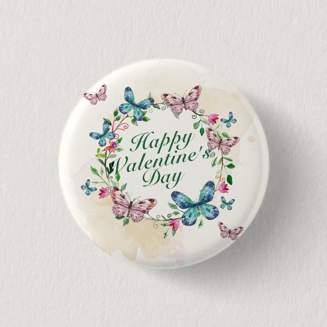 Badge Rond 2,50 Cm Bouton floral de Pin de guirlande de (Devant)