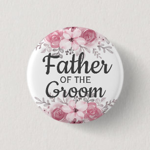 Badge Rond 2,50 Cm Bouton floral de printemps du père du marié