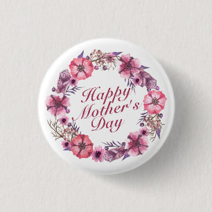 Badge Rond 2,50 Cm Bouton floral élégant de Pin de guirlande du jou