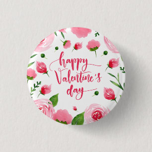 Badge Rond 2,50 Cm Bouton floral élégant de Pin de heureuse