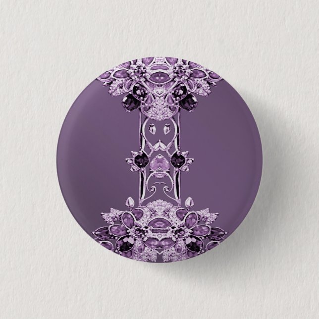 Badge Rond 2,50 Cm Bouton floral pourpre (Devant)