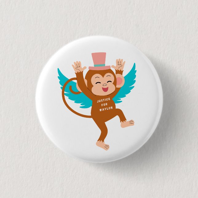 Badge Rond 2,50 Cm Bouton Flying Monkeys Of Justice (Devant)