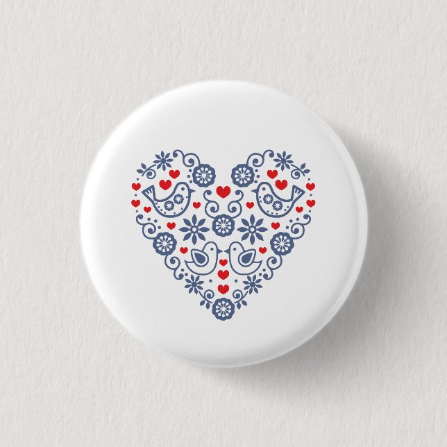 Badge Rond 2,50 Cm Bouton folklorique slovaque (Devant)