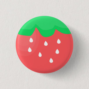 Badge Rond 2,50 Cm bouton fraise