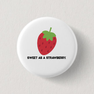 Badge Rond 2,50 Cm Bouton Fraise | Épinglette Thème Fruit Mignon