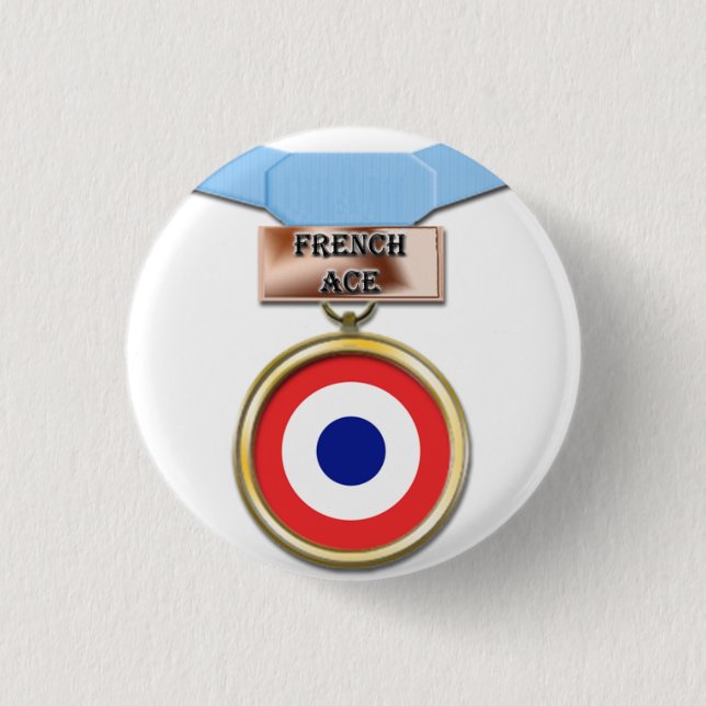 Badge Rond 2,50 Cm Bouton français de médaille d'as (Devant)