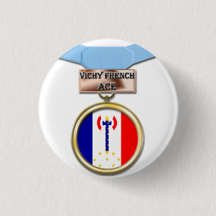 Badge Rond 2,50 Cm Bouton français de médaille d'as de Vichy
