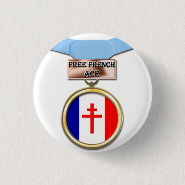 Badge Rond 2,50 Cm Bouton français libre de médaille d'as (Devant)
