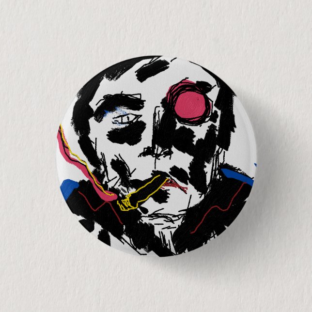 Badge Rond 2,50 Cm Bouton funky visage humain (Devant)