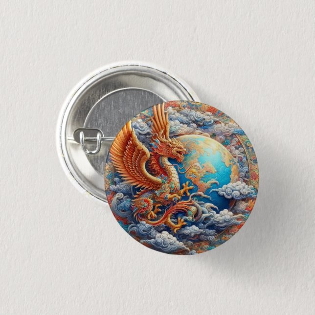 Badge Rond 2,50 Cm Bouton Garuda (Devant & derrière)
