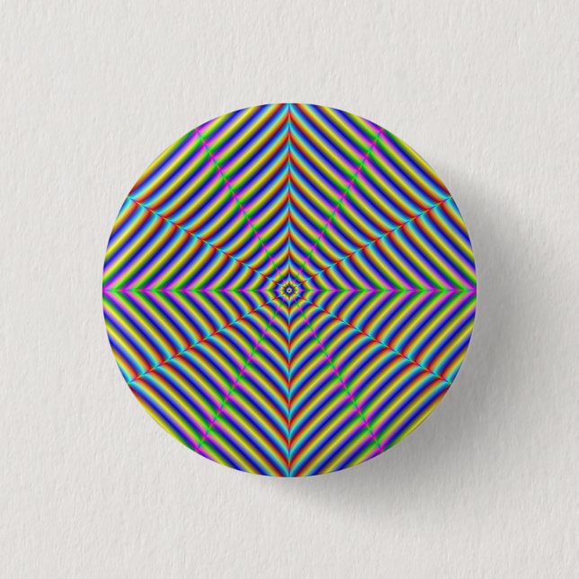 Badge Rond 2,50 Cm Bouton Géométrie Dizzy (Devant)