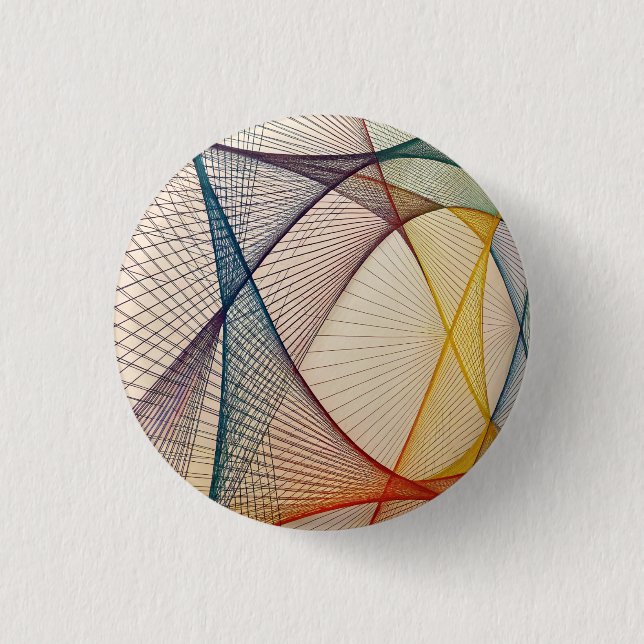 Badge Rond 2,50 Cm Bouton géométrique abstrait épinglé (Devant)