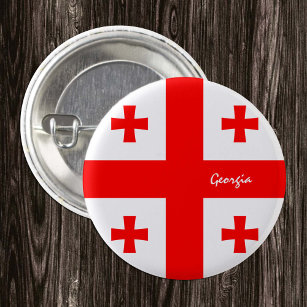 Badge Rond 2,50 Cm Bouton Géorgie, Drapeau géorgien patriotique mod