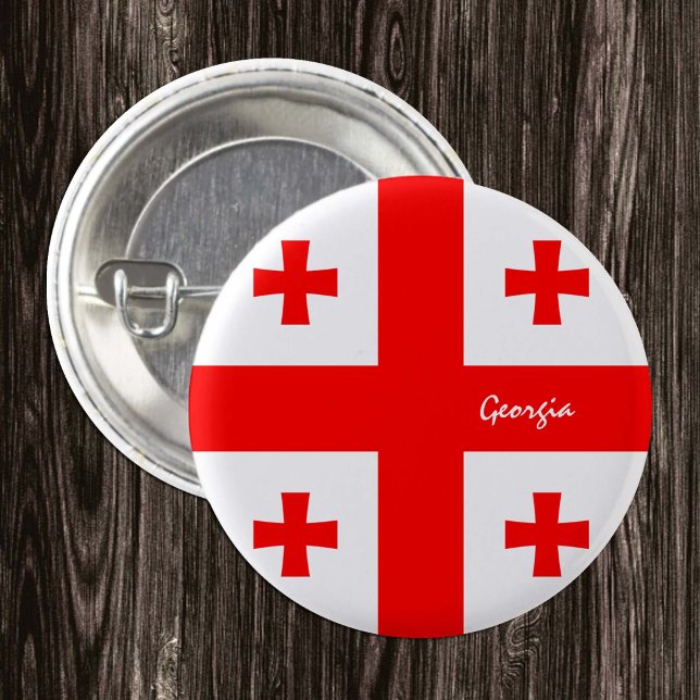 Badge Rond 2,50 Cm Bouton Géorgie, Drapeau géorgien patriotique mode