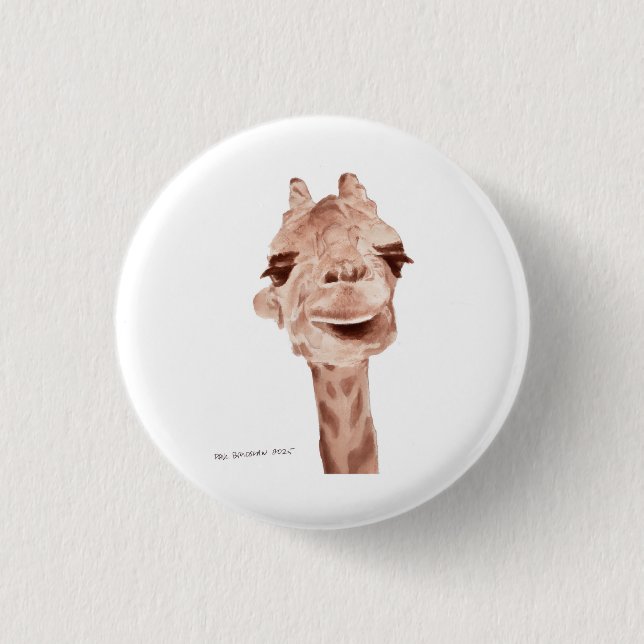 Badge Rond 2,50 Cm bouton girafe (Devant)