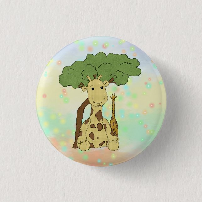 Badge Rond 2,50 Cm Bouton Giraffe (Devant)