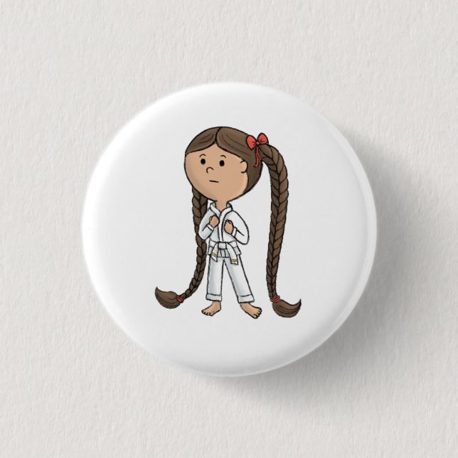 Badge Rond 2,50 Cm Bouton Girls Martial arts (Devant)