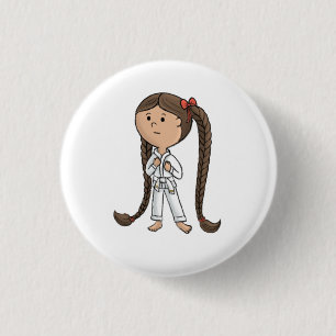 Badge Rond 2,50 Cm Bouton Girls Martial arts