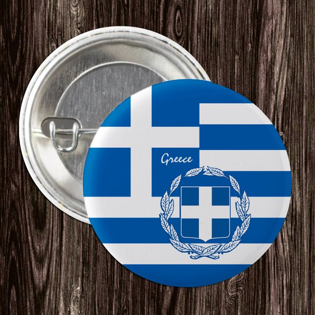 Badge Rond 2,50 Cm Bouton Grèce, mode Drapeau grec patriotique (Créateur téléchargé)