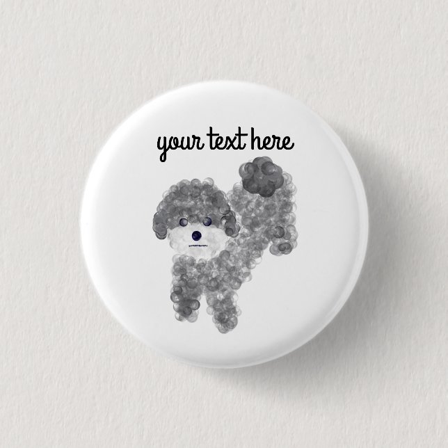 Badge Rond 2,50 Cm Bouton Gris #1 (Devant)
