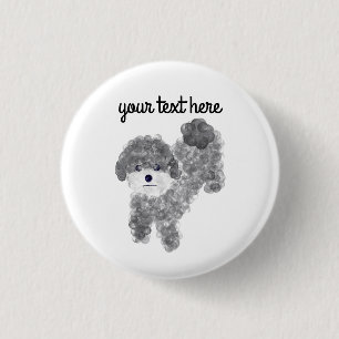 Badge Rond 2,50 Cm Bouton Gris #1