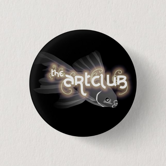 Badge Rond 2,50 Cm Bouton gris de poissons (Devant)