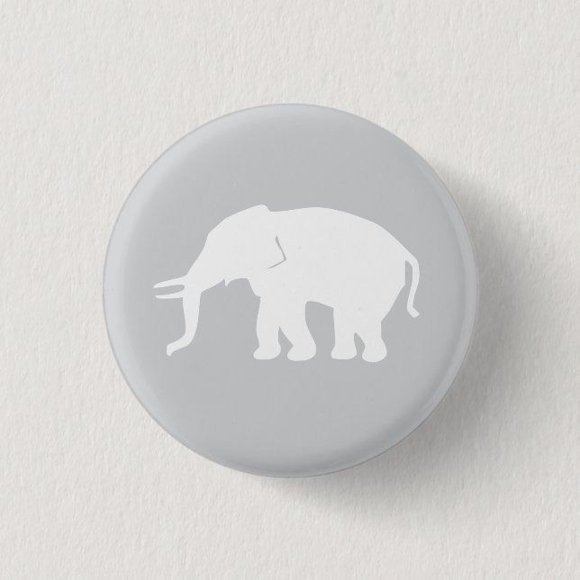 Badge Rond 2,50 Cm Bouton gris d'éléphant (Devant)