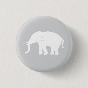 Badge Rond 2,50 Cm Bouton gris d'éléphant