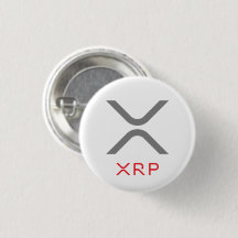 Bouton gris et rouge d'ondulation de XRP du logo |