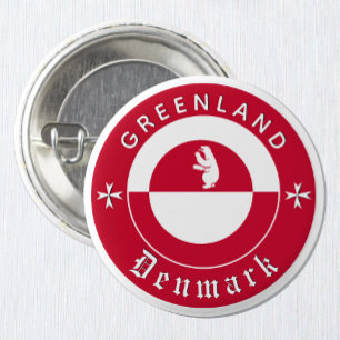 Badge Rond 2,50 Cm Bouton Groenland, Ours Polaire, Drapeau Groenland