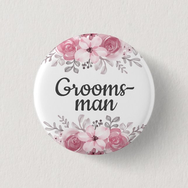 Badge Rond 2,50 Cm Bouton Groomsman (Devant)