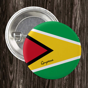 Badge Rond 2,50 Cm Bouton Guyana, mode patriotique Guyana Flag