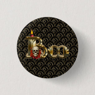 Badge Rond 2,50 Cm Bouton Halloween Candle Boo