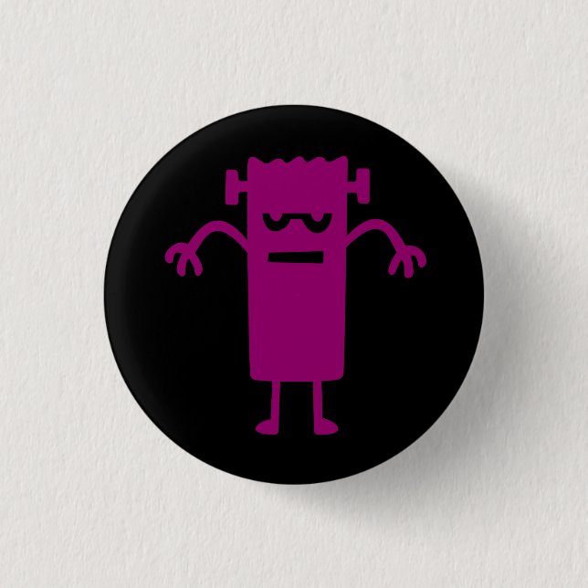 Badge Rond 2,50 Cm Bouton Halloween Clip Art Frankenstein (Devant)