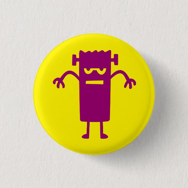Badge Rond 2,50 Cm Bouton Halloween Clip Art Frankenstein (Devant)