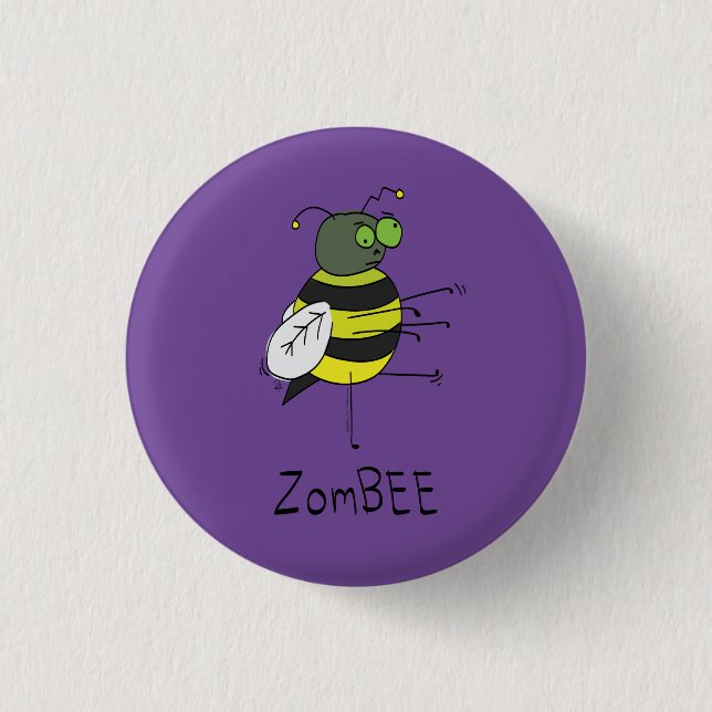 Badge Rond 2,50 Cm Bouton Halloween Kids Zombie Bee Halloween (Devant)