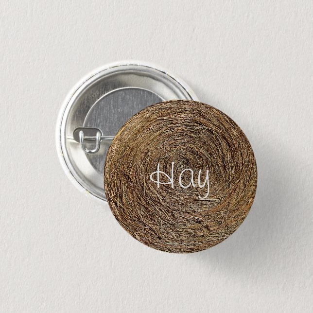 Badge Rond 2,50 Cm Bouton Hay Bale (Devant & derrière)