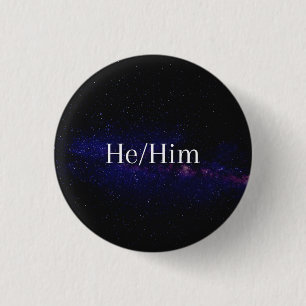 Badge Rond 2,50 Cm Bouton He/Him Pronoun