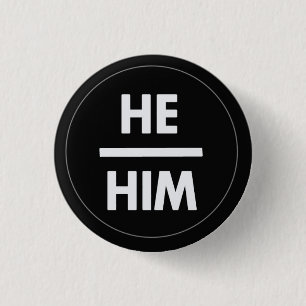 Badge Rond 2,50 Cm Bouton He/Him Pronoun