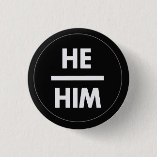 Badge Rond 2,50 Cm Bouton He/Him Pronoun