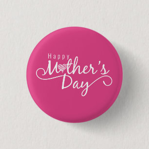 Badge Rond 2,50 Cm Bouton heureux élégant de Pin du jour de mère  