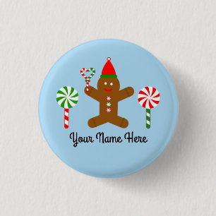 Badge Rond 2,50 Cm Bouton Homme en pain d'épices #1