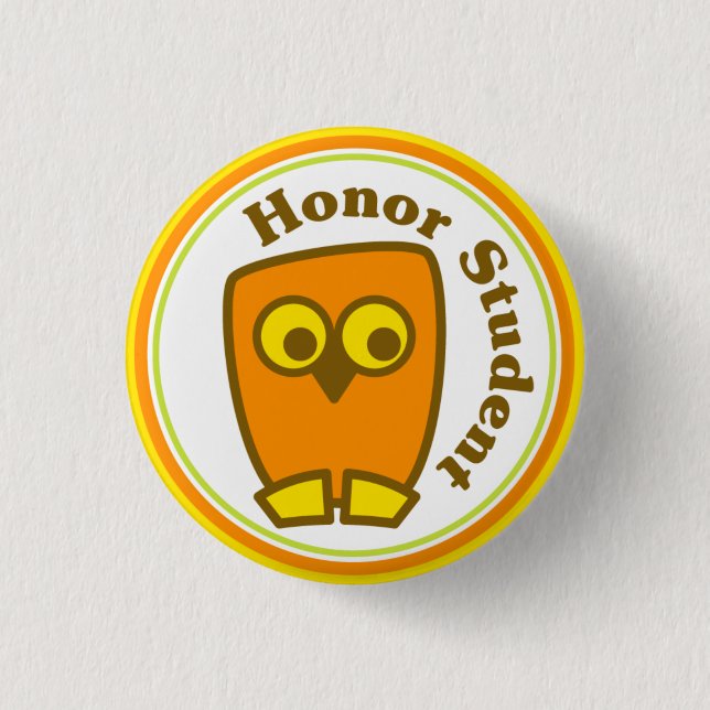 Badge Rond 2,50 Cm Bouton Honor Student (Devant)