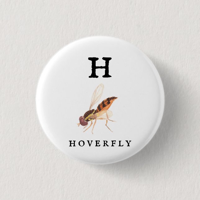Badge Rond 2,50 Cm Bouton Hoverfly (Devant)