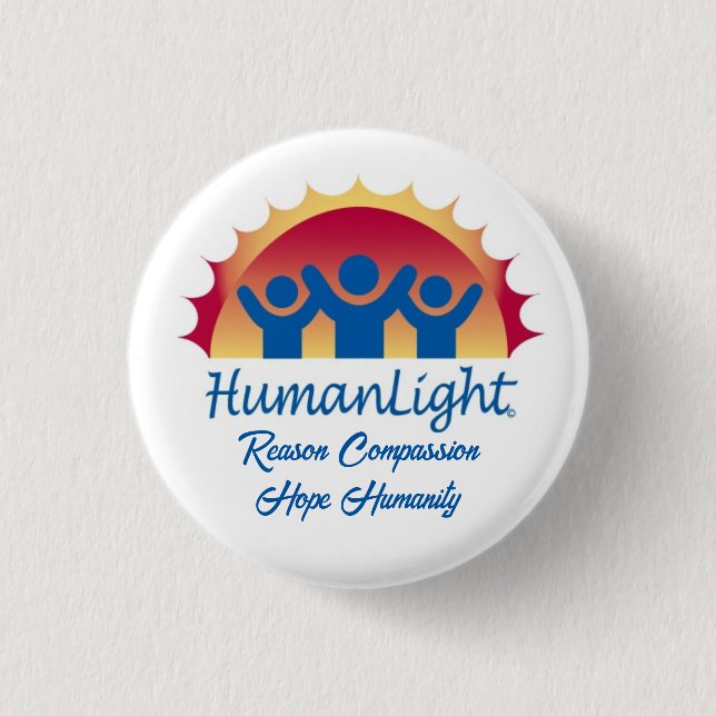 Badge Rond 2,50 Cm Bouton HumanLight (Devant)