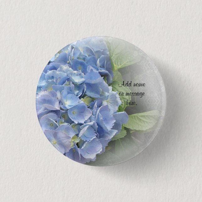 Badge Rond 2,50 Cm Bouton Hydrangea pour les faveurs de mariage (Devant)