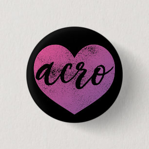 Badge Rond 2,50 Cm Bouton I Heart Acro